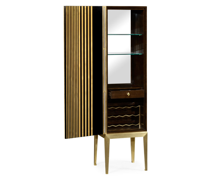 Op Art Diamond Bright Satinwood Left Drinks Cabinet