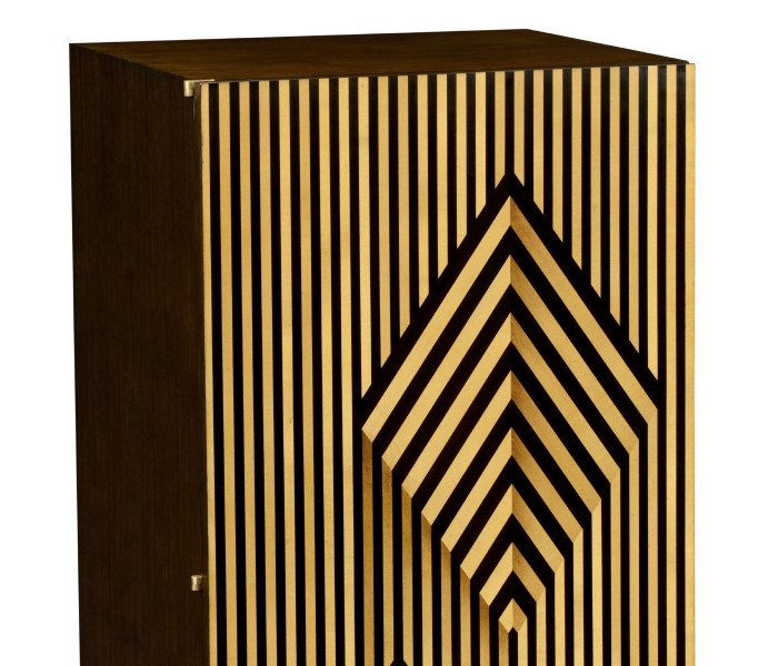 Op Art Diamond Bright Satinwood Left Drinks Cabinet