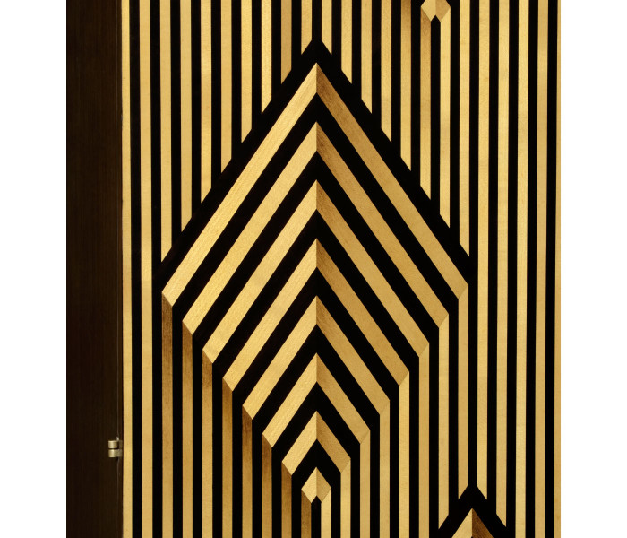 Op Art Diamond Bright Satinwood Left Drinks Cabinet Op Art Diamond Bright Satinwood Left Drinks Cabinet