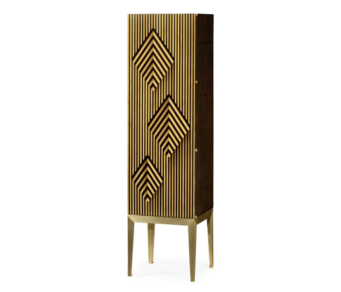 Op Art Diamond Bright Satinwood Right Drinks Cabinet