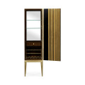 Op Art Diamond Bright Satinwood Right Drinks Cabinet
