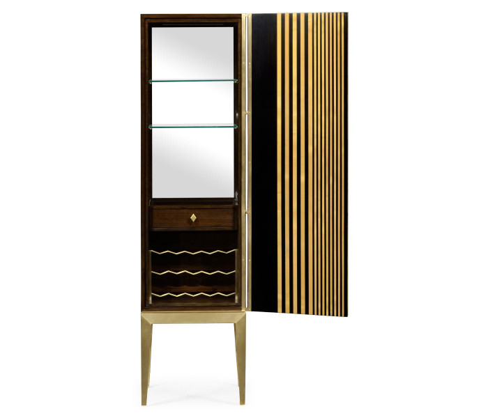Op Art Diamond Bright Satinwood Right Drinks Cabinet