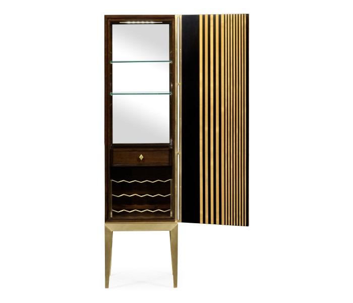 Op Art Diamond Bright Satinwood Right Drinks Cabinet