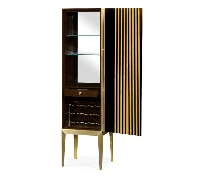 Op Art Diamond Bright Satinwood Right Drinks Cabinet