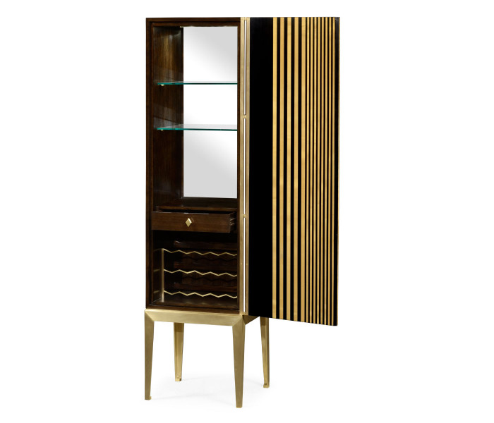 Op Art Diamond Bright Satinwood Right Drinks Cabinet