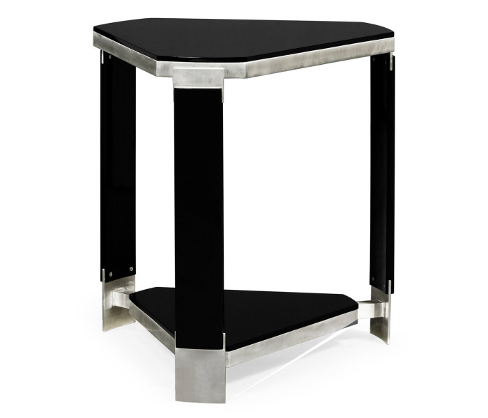 Triangular Black Gloss Side Table