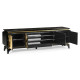 Modern Asian Smoky Black & Gold Entertainment Cabinet