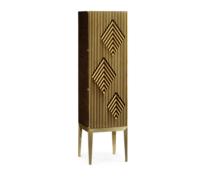 Op Art Diamond Bright Satinwood Left Storage Cabinet