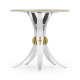 Fusion Round Stainless Steel End Table with Marble Top