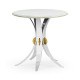 Fusion Round Stainless Steel End Table with Marble Top