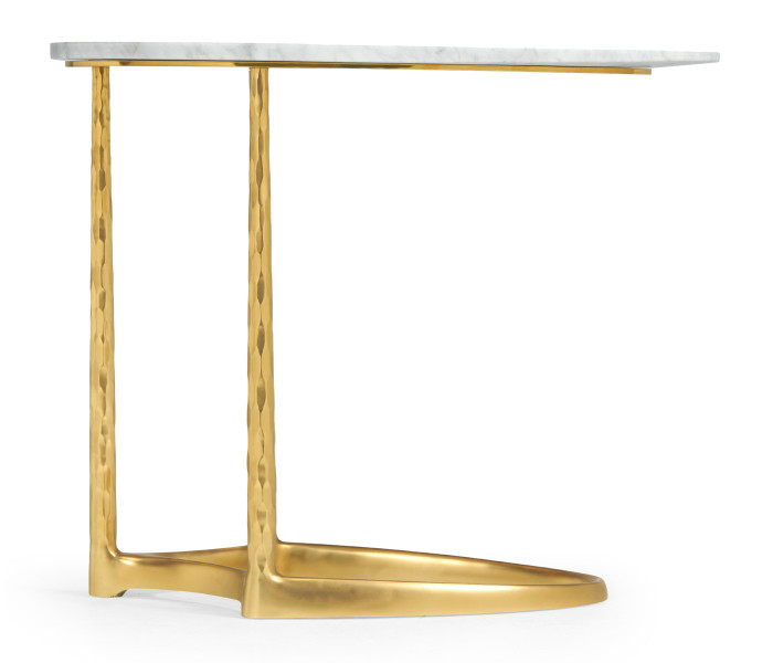 Fusion Brass Sofa Table with Marble Top