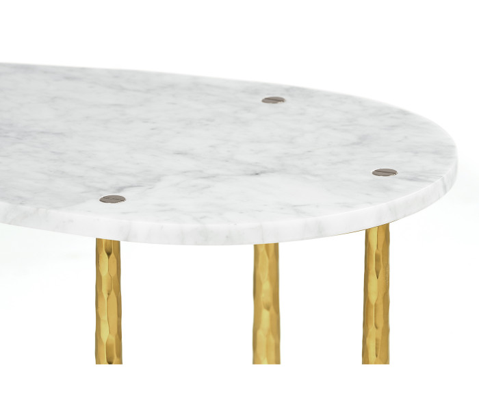 Fusion Brass Sofa Table with Marble Top