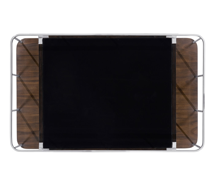 Rectangular Campaign Style Dark Santos Rosewood Rolling Bar Cart with Drawer