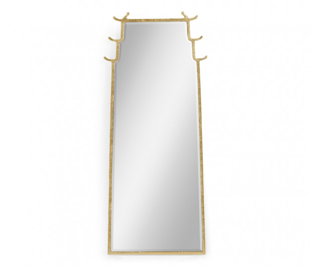 Asian Fusion Dorado Bronze Floor Standing Mirror