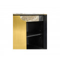 Fusion Oak & Brass Sideboard with White Marble Top