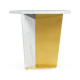 Fusion Medium White Marble & Brass End Table