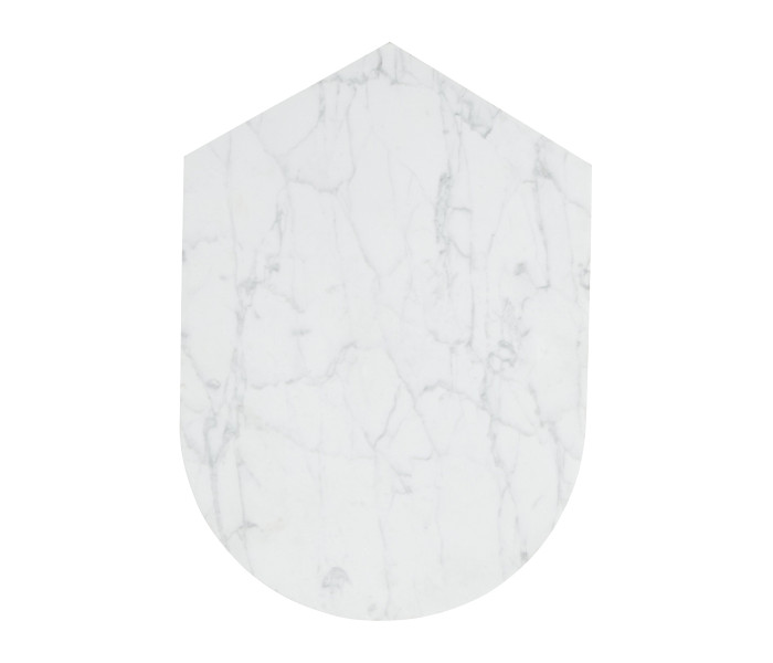 Fusion Medium White Marble & Brass End Table