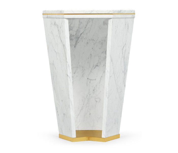 Fusion Hexagon Marble End Table