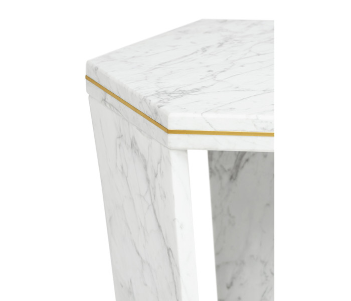 Fusion Hexagon Marble End Table