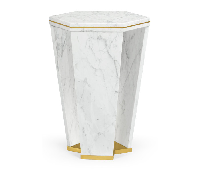 Fusion Hexagon Marble End Table