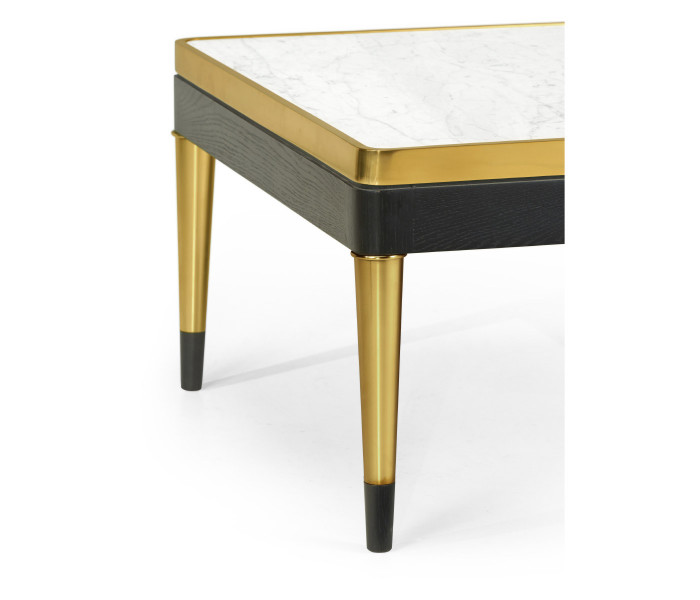 Fusion Rectangular Oak & Marble Cocktail Table