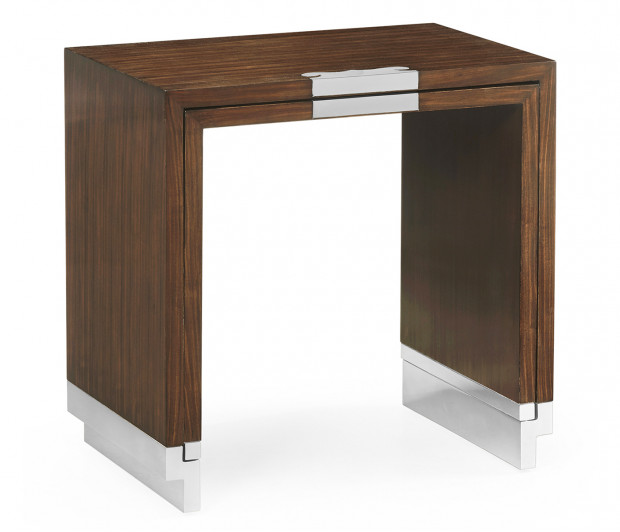 Campaign Style Dark Santos Rosewood Sliding Nesting Tables