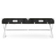 Campaign Style Dark Santos Rosewood & Faux Black Croc Leather Coffee Table with Drawers Campaign Style Dark Santos Rosewood & Faux Black Croc Leather Coffee Table with Drawers