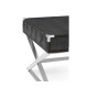 Campaign Style Dark Santos Rosewood & Faux Black Croc Leather Coffee Table with Drawers Campaign Style Dark Santos Rosewood & Faux Black Croc Leather Coffee Table with Drawers