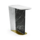 Fusion White & Black Marble End Table