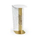 Fusion White Marble & Brass End Table