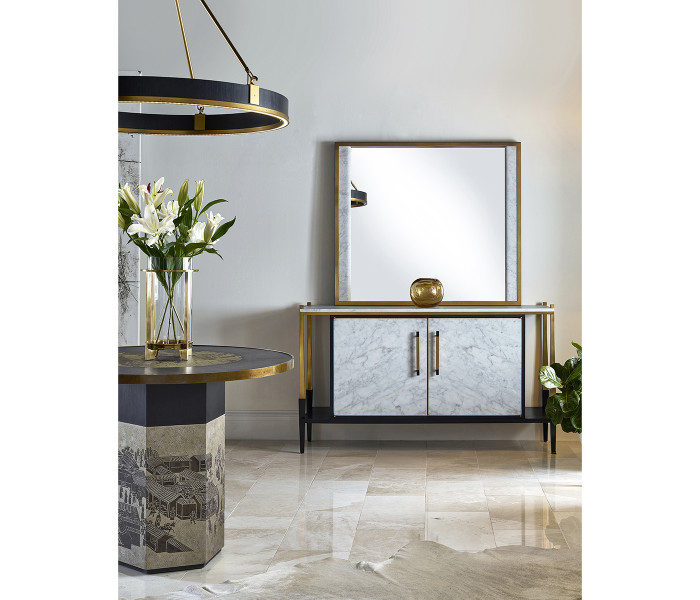 Fusion Sideboard with White Marble Top Fusion Sideboard with White Marble Top