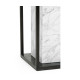 Contemporary Square Ebonised Oak & Brass Pedestal with White Calcutta Marble Centre