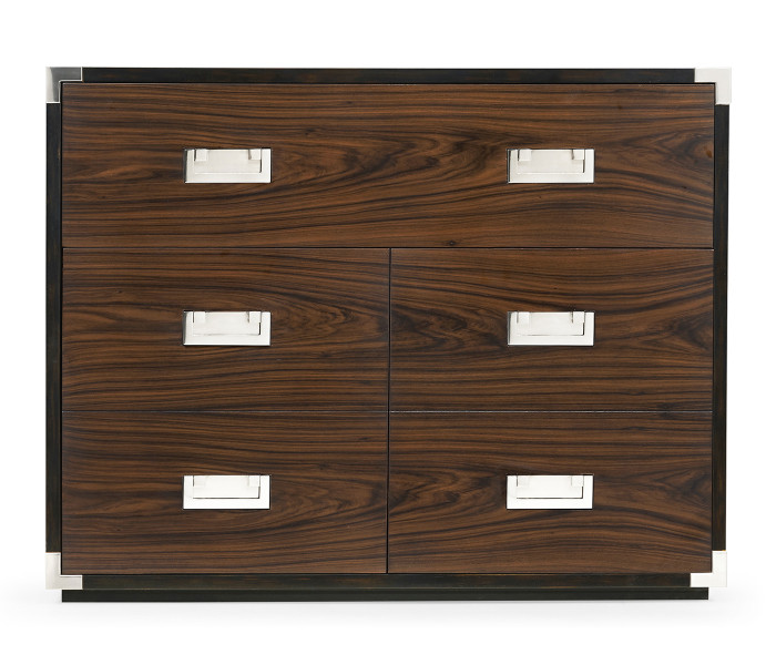 Campaign Style Dark Santos Rosewood Filing Cabinet