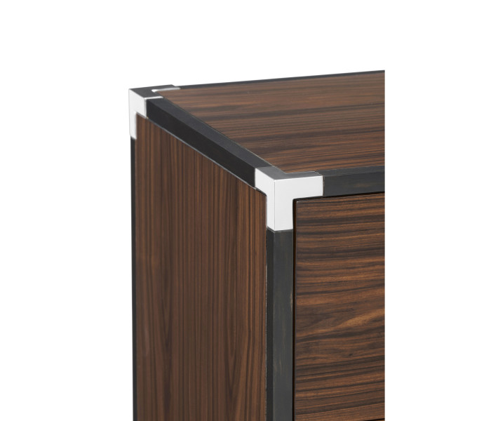 Campaign Style Dark Santos Rosewood Filing Cabinet