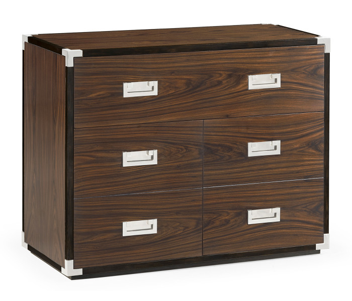 Campaign Style Dark Santos Rosewood Filing Cabinet