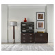 Campaign Style Dark Santos Rosewood Filing Cabinet