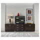 Campaign Style Dark Santos Rosewood Filing Cabinet