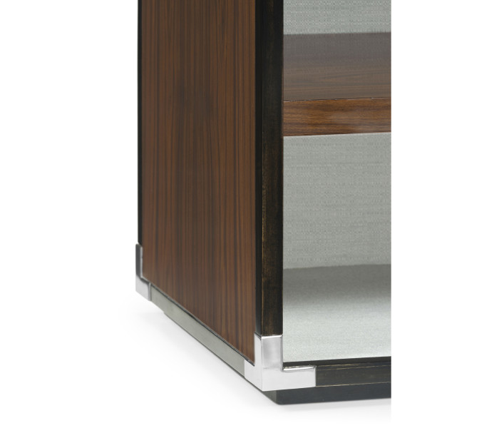 Campaign Style Dark Santos Rosewood Adjustable Storage Cabinet