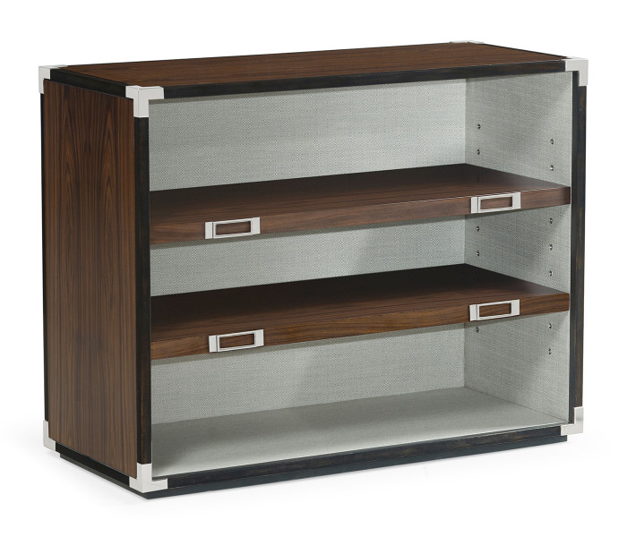 Campaign Style Dark Santos Rosewood Adjustable Storage Cabinet