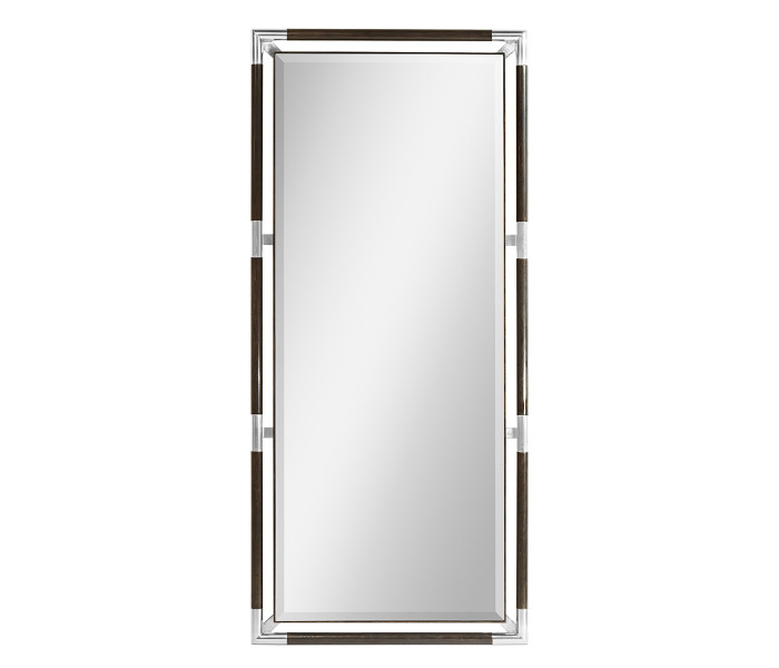 Campaign Style Charcoal Floor Standing Mirror