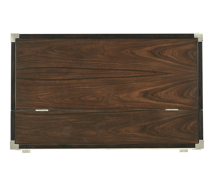 Campaign Style Dark Santos Rosewood Flip–Top Desk