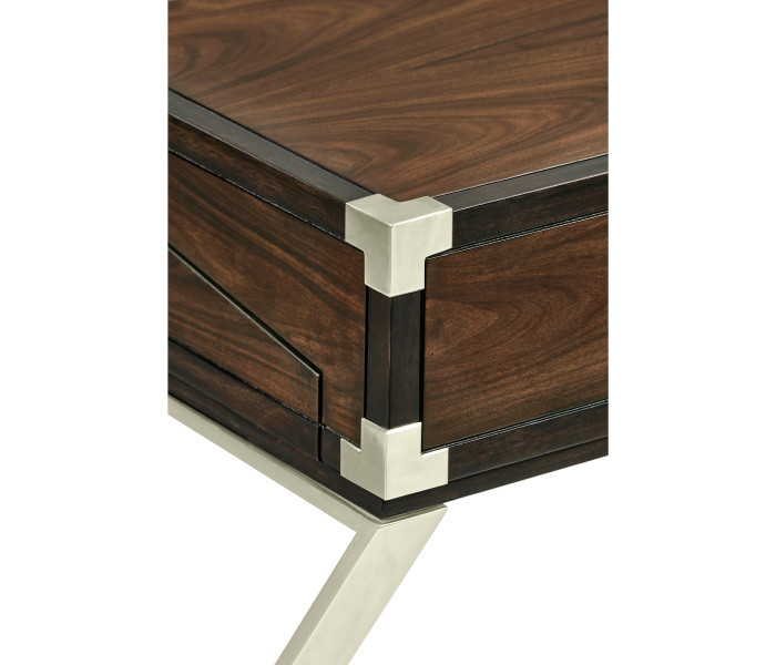 Campaign Style Dark Santos Rosewood Flip–Top Desk