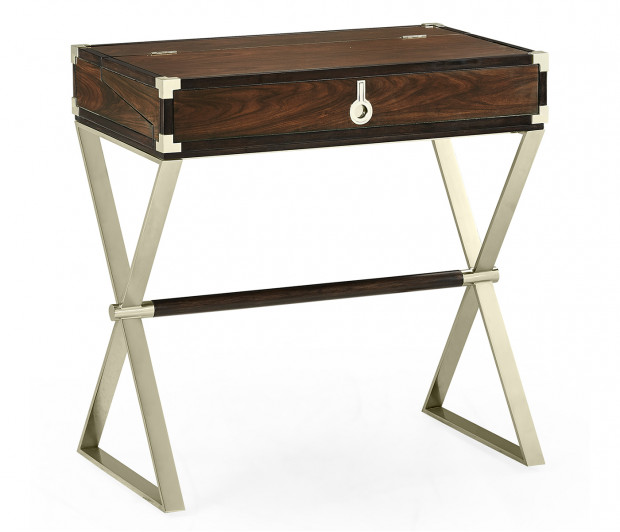 Campaign Style Dark Santos Rosewood Flip–Top Desk