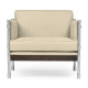 Campaign Style Dark Santos Rosewood Sofa Chair, Upholstered in MAZO Campaign Style Dark Santos Rosewood Sofa Chair, Upholstered in MAZO