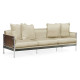 Campaign Style Dark Santos Rosewood Sofa, Upholstered in MAZO