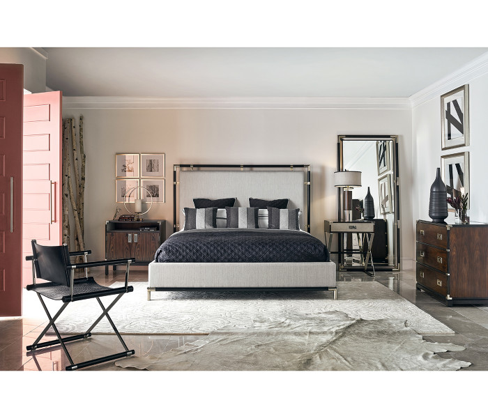 Campaign Style Dark Santos Rosewood Directors Chair, Upholstered in Faux Black Croc Leather Campaign Style Dark Santos Rosewood Directors Chair, Upholstered in Faux Black Croc Leather