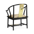 Fusion Rounded Black Gloss & Brass Dining Arm Chair