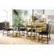 Asian Fusion Rounded Black Gloss & Brass Dining Arm Chair, Upholstered in MAZO