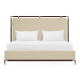 Campaign Style Ebonised Oak Cali King Bed, Upholstered in MAZO