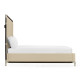Campaign Style Ebonised Oak Cali King Bed, Upholstered in MAZO